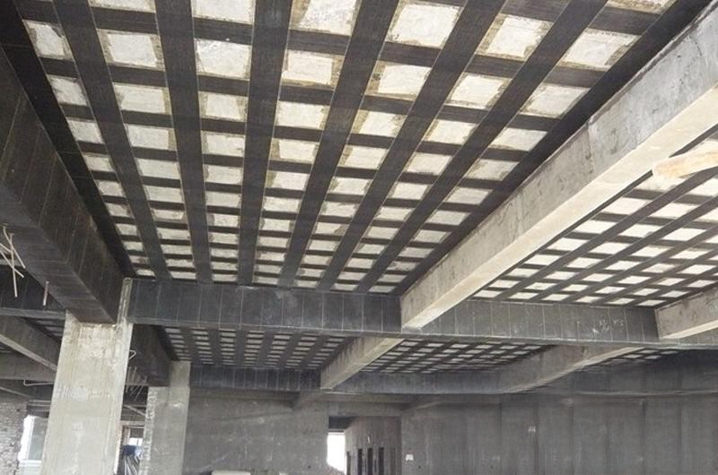 石柱碳纤维布楼板加固施工